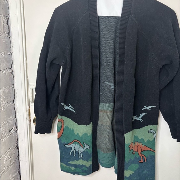 Dangerfield Sweaters - Dangerfield Black Dinosaur Cardigan